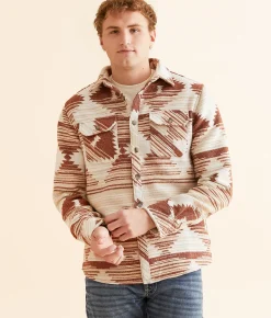 Coats & Jackets | Departwest Athletic Southwestern Shacket Mauve Cream