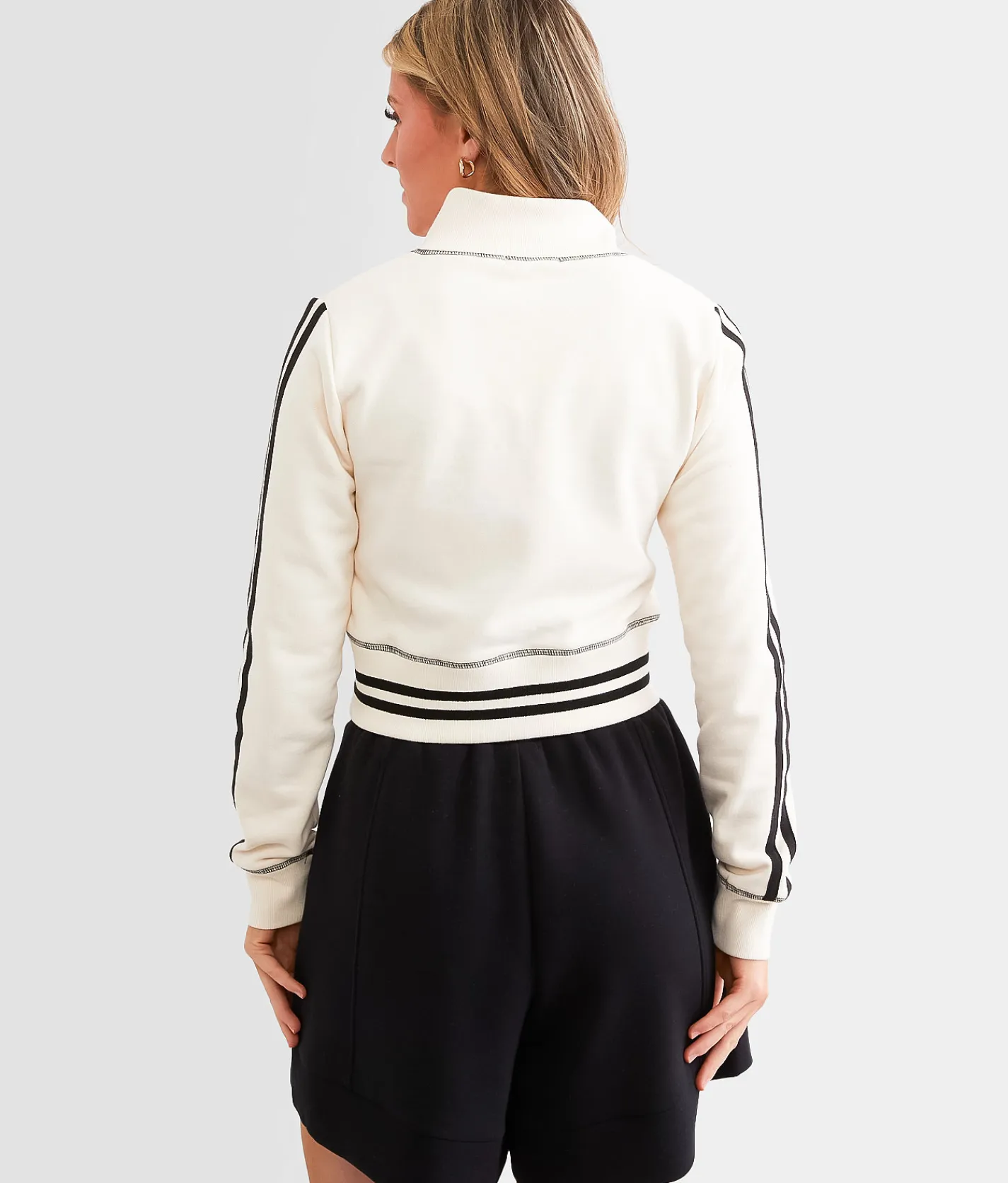 FITZ + EDDI Athletic Stripe Cropped Jacket Cream Hot