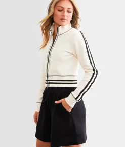 FITZ + EDDI Athletic Stripe Cropped Jacket Cream Hot