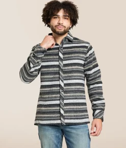 Tops | Departwest Athletic Stripe Flannel Shirt Black Tan
