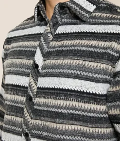 Tops | Departwest Athletic Stripe Flannel Shirt Black Tan