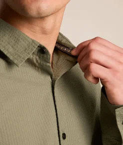 Tops | Departwest Athletic Textured Shirt Olive