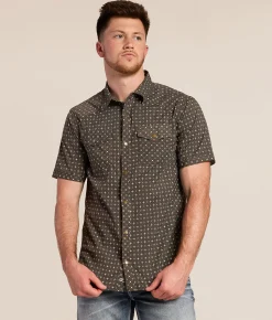 Tops | Gentry County Athletic Western Performance Stretch Shirt Black Brown