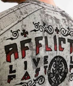 Graphic T-Shirts | Affliction Atomic Iron Reversible Thermal White Black