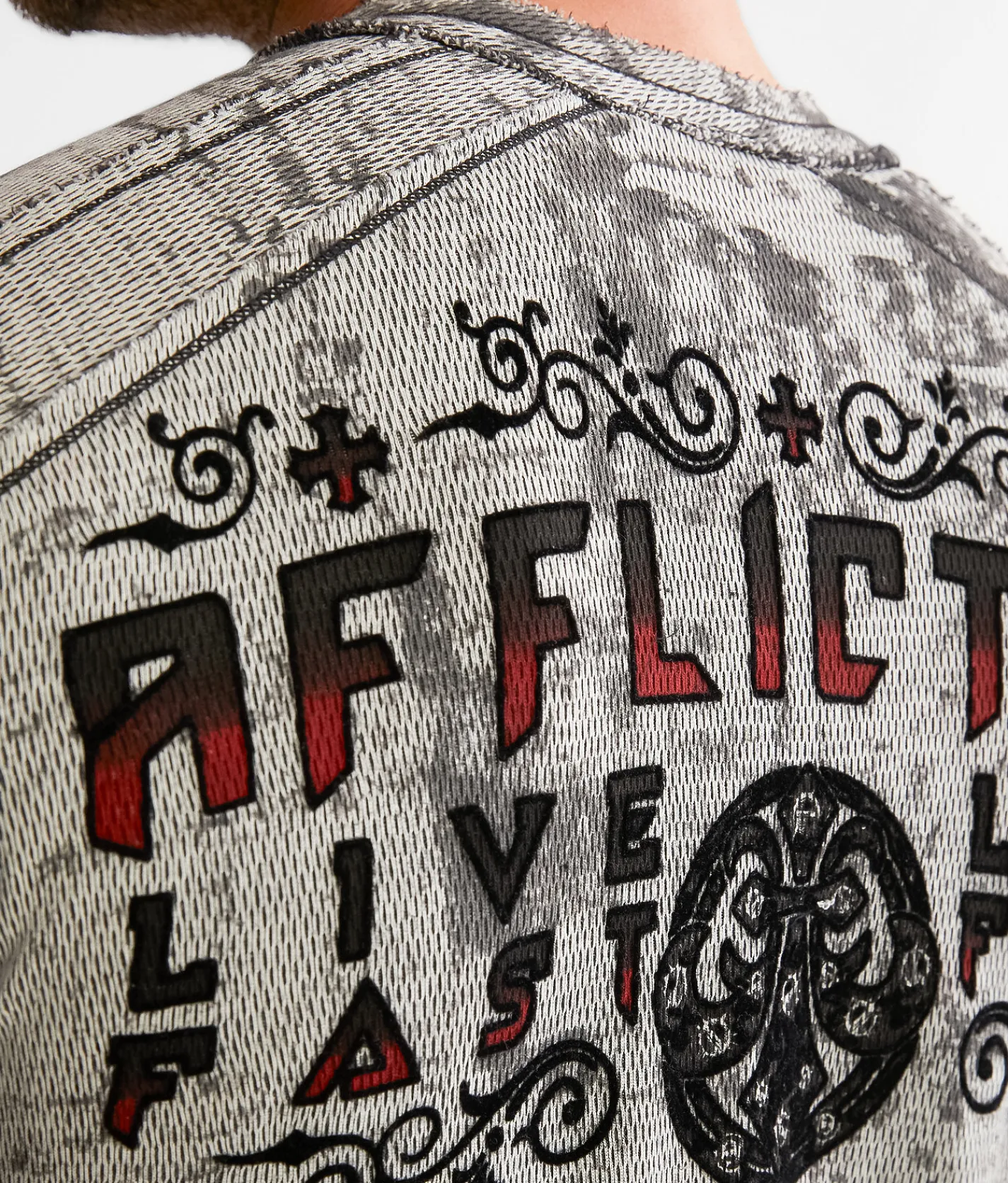 Graphic T-Shirts | Affliction Atomic Iron Reversible Thermal White Black