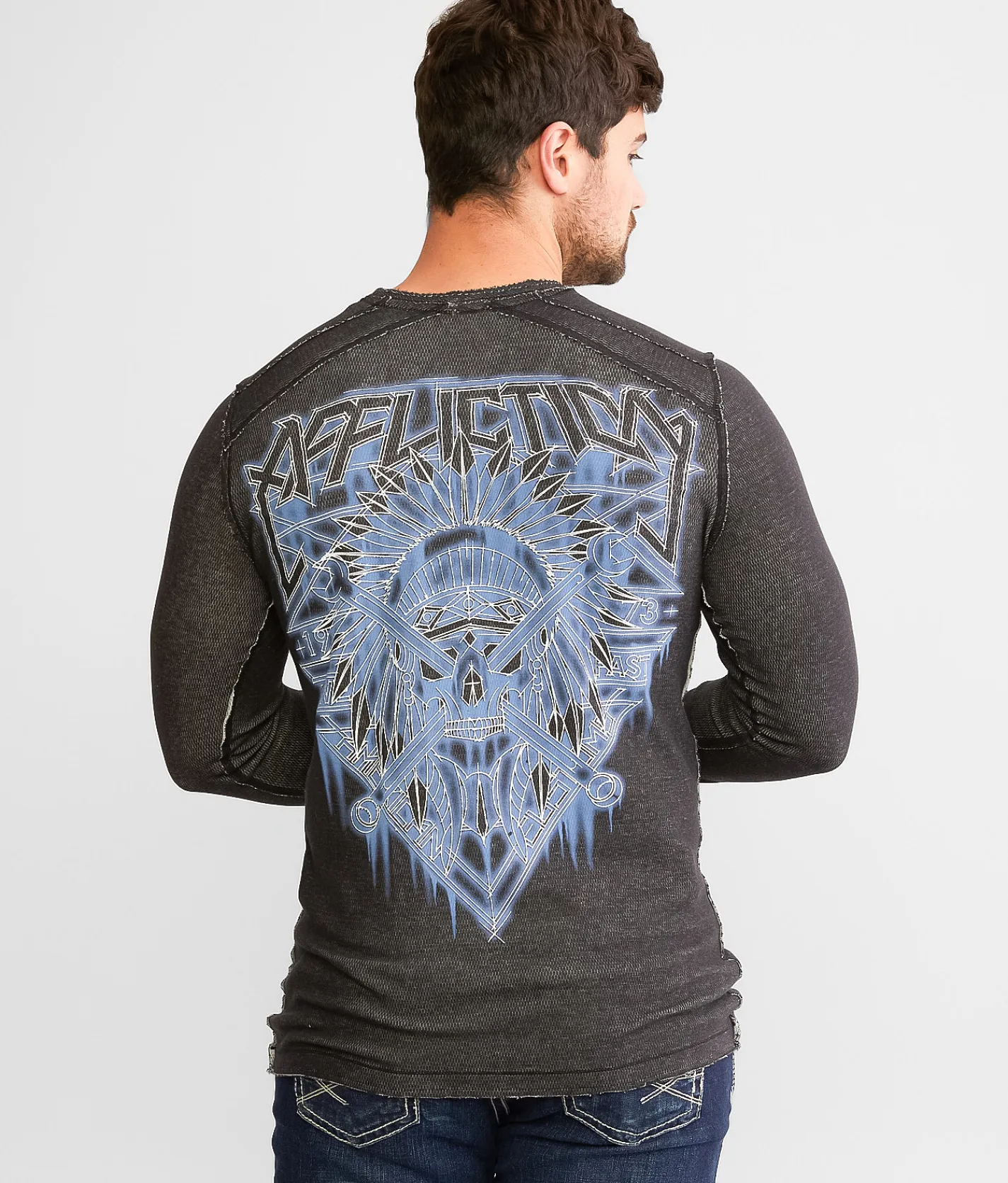 Graphic T-Shirts | Affliction Atomic Iron Reversible Thermal White Black