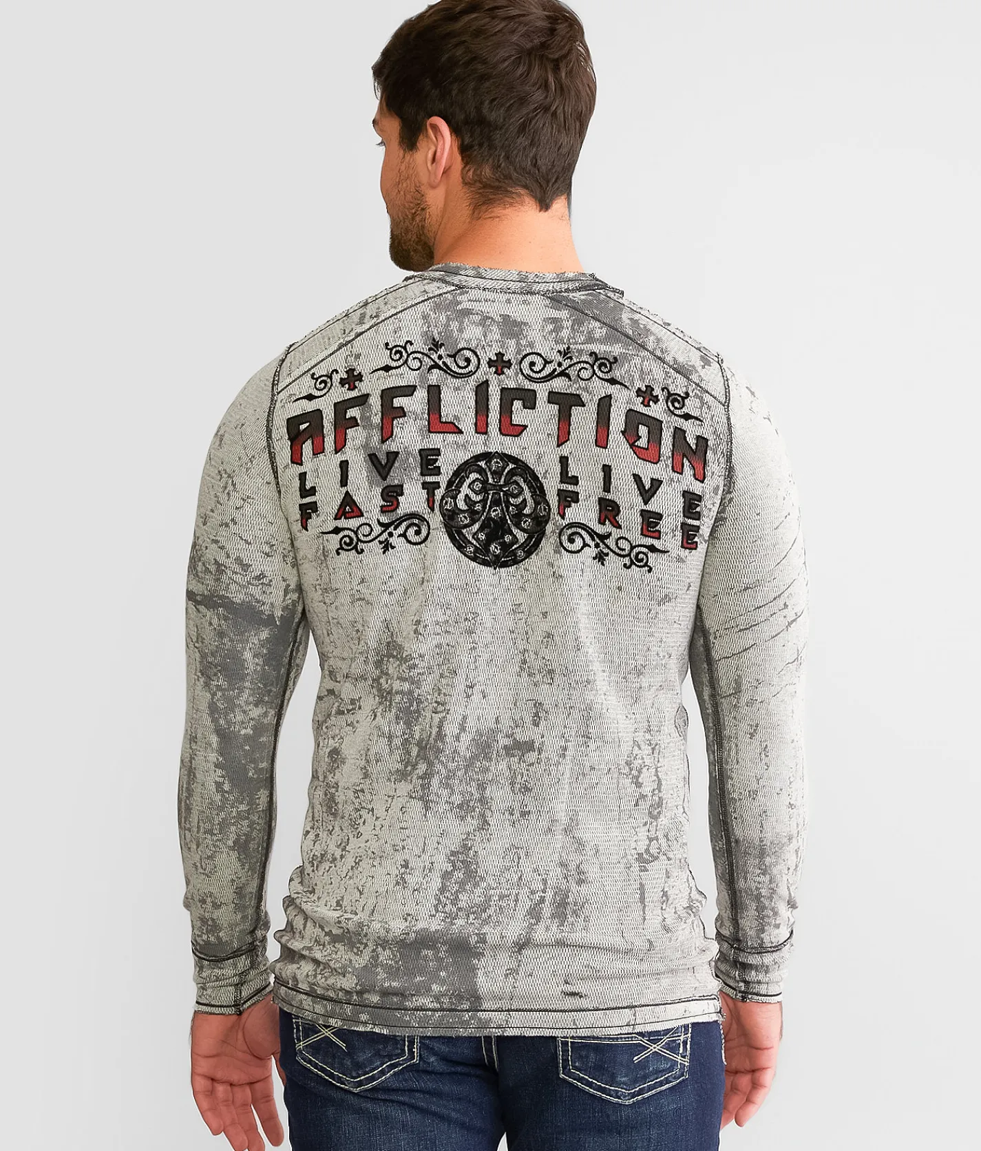 Graphic T-Shirts | Affliction Atomic Iron Reversible Thermal White Black