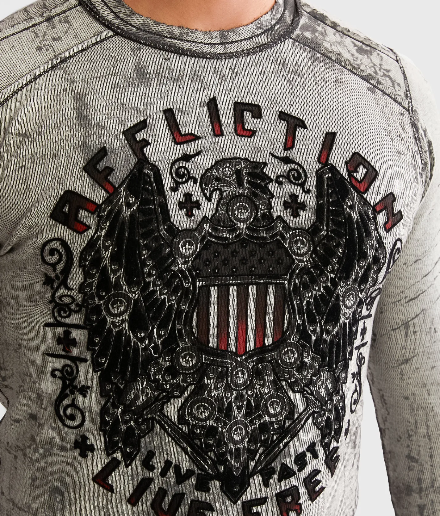 Graphic T-Shirts | Affliction Atomic Iron Reversible Thermal White Black