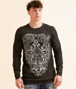Affliction Atomic Iron Reversible Thermal Tobacco Brown Black Hot