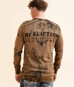 Affliction Atomic Iron Reversible Thermal Tobacco Brown Black Hot
