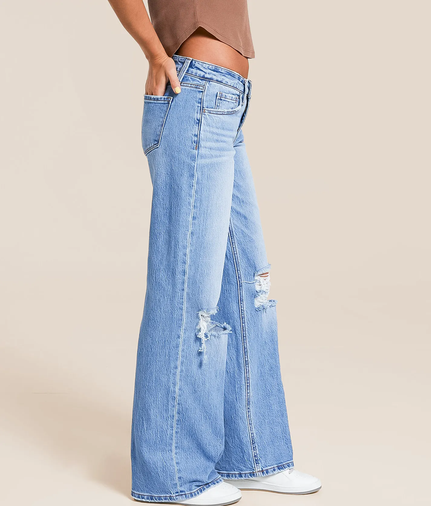 Bottoms | VERVET by Flying Monkey Aubrey Low Baggy Wide Leg Jean Pleasant