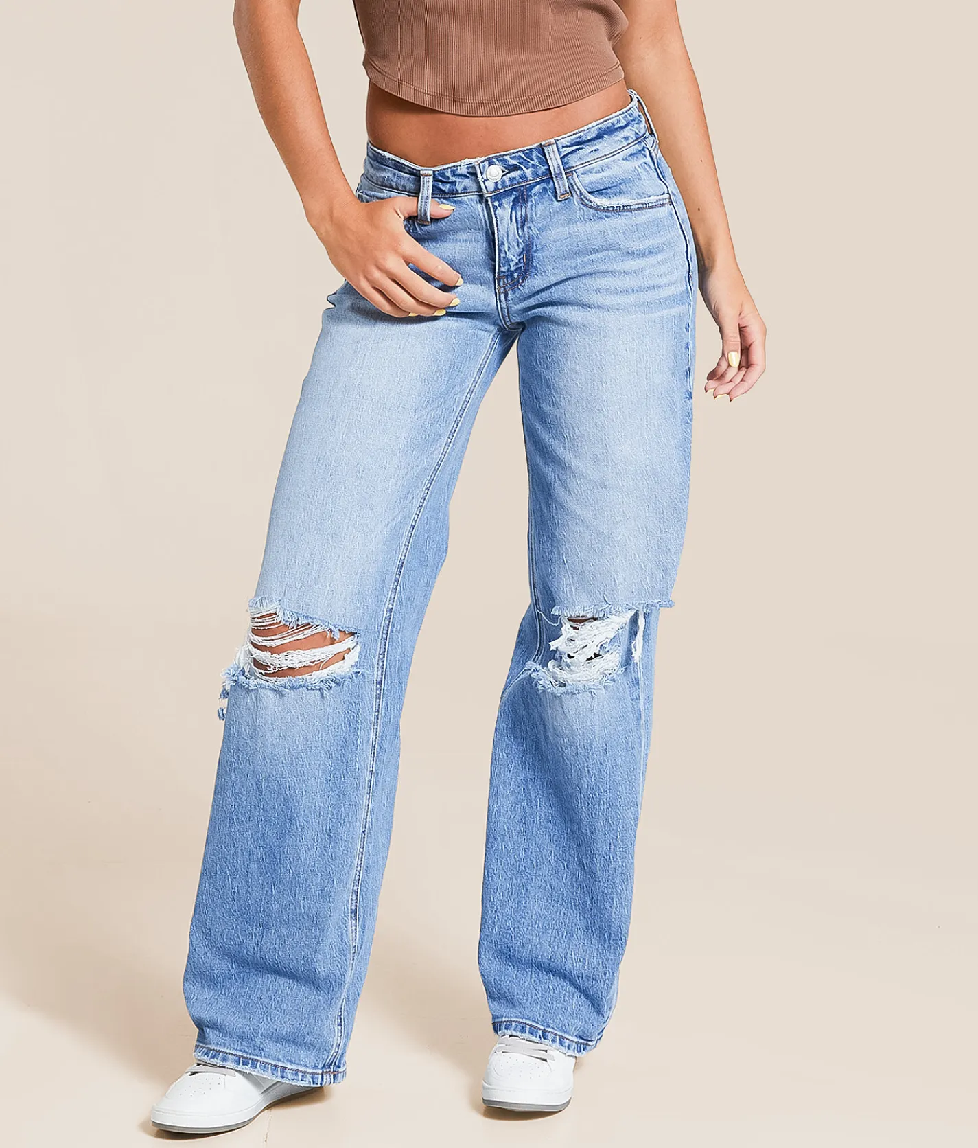 Bottoms | VERVET by Flying Monkey Aubrey Low Baggy Wide Leg Jean Pleasant