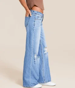 VERVET by Flying Monkey Aubrey Low Baggy Wide Leg Jean Pleasant Sale