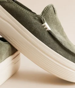 Shoes | HEYDUDE™ Austin Lift Classic Leather Mule Shoe Moss
