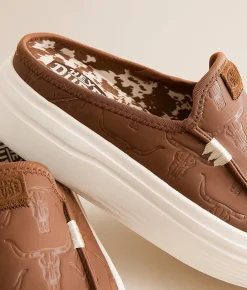 Shoes | HEYDUDE™ Austin Lift Deboss Skulls Mule Shoe Tan