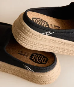 Shoes | HEYDUDE™ Austin Lift Espadrille Woven Mule Shoe Black