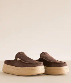 HEYDUDE™ Austin Lift Leather Mule Shoe Coffee Hot