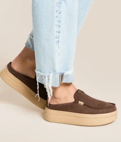 HEYDUDE™ Austin Lift Leather Mule Shoe Coffee Hot