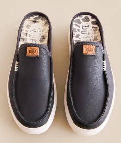 Shoes | HEYDUDE™ Austin Lift Leather Mule Shoe Black