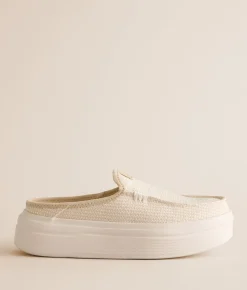 Shoes | HEYDUDE™ Austin Lift Mixed Material Mule Shoe White Natural