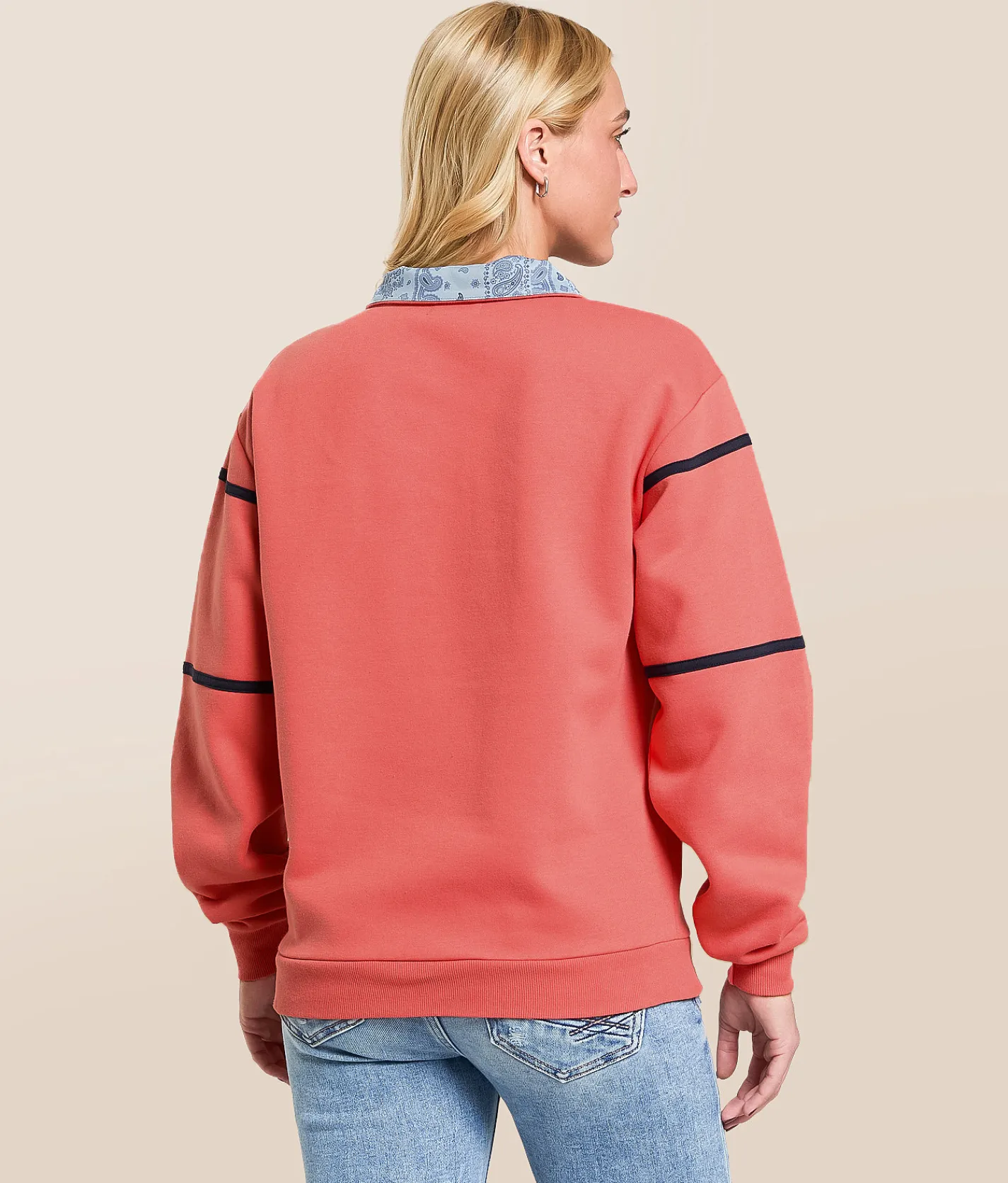 Modish Rebel Austin Quarter Zip Pullover Spiced Coral