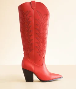 Beast Fashion Autumn Glitz Western Boot Red Sale