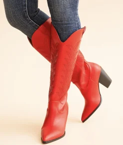 Beast Fashion Autumn Glitz Western Boot Red Sale