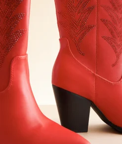 Beast Fashion Autumn Glitz Western Boot Red Sale