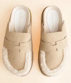 Oasis Society Avalon Sherpa Mule Khaki Online