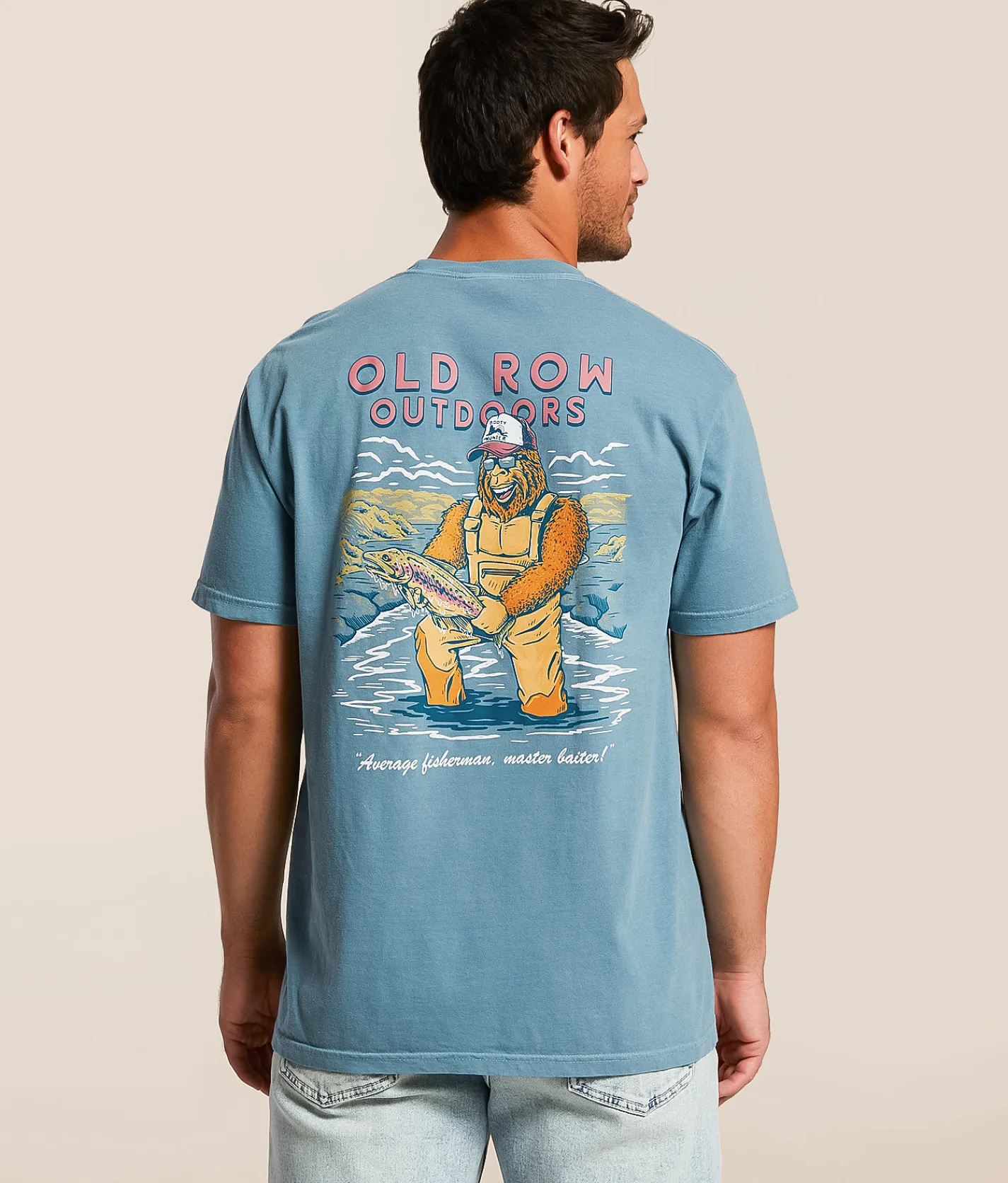 Old Row Average Fisherman T-Shirt Washed Denim Sale