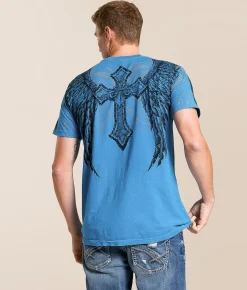 Tops | Affliction Avila T-Shirt Pacific Blue Lava Wash