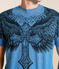 Tops | Affliction Avila T-Shirt Pacific Blue Lava Wash