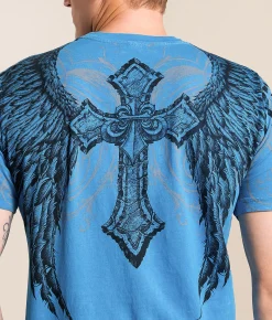 Tops | Affliction Avila T-Shirt Pacific Blue Lava Wash