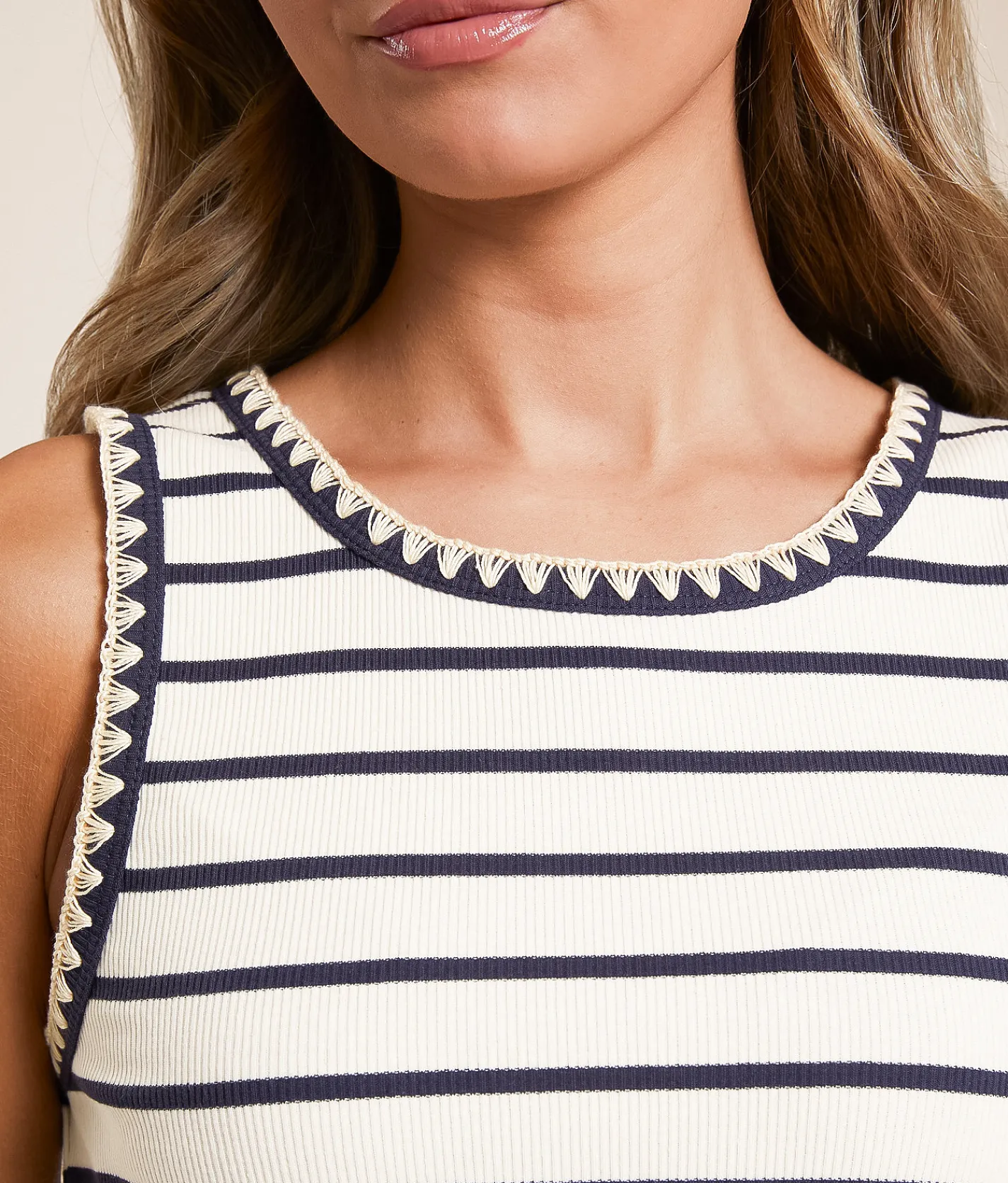 Z Supply Avril Striped Tank Top Captain Navy Online