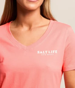 Salt Life Away We Go T-Shirt Ocean Coral Outlet