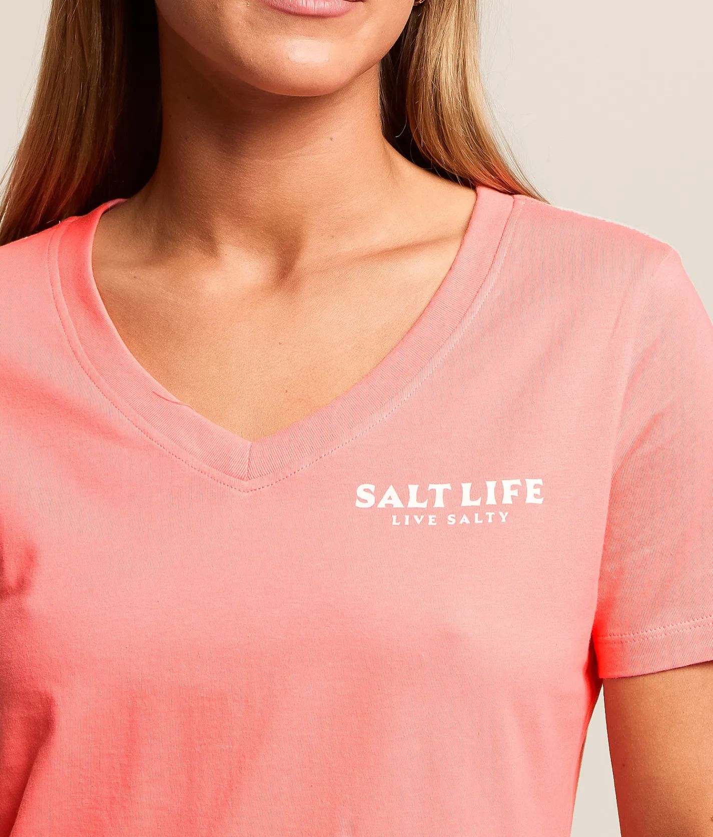 Salt Life Away We Go T-Shirt Ocean Coral Outlet