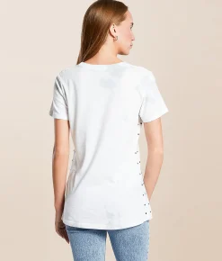 Tops | Affliction Ayelsbury Cottage T-Shirt White Lt Grey Crystal Was