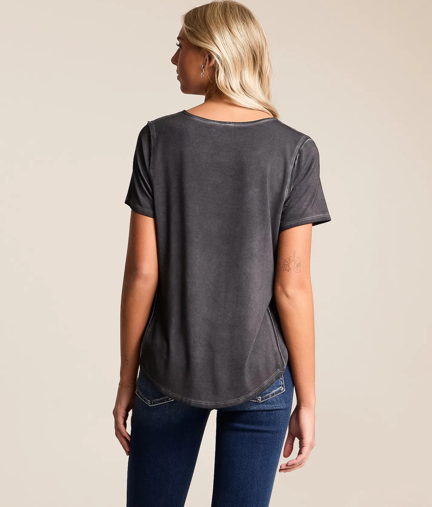 Tops | White Crow Ayla Lace-Up Top Pine Bark