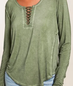 White Crow Ayla Washed Top Clover
