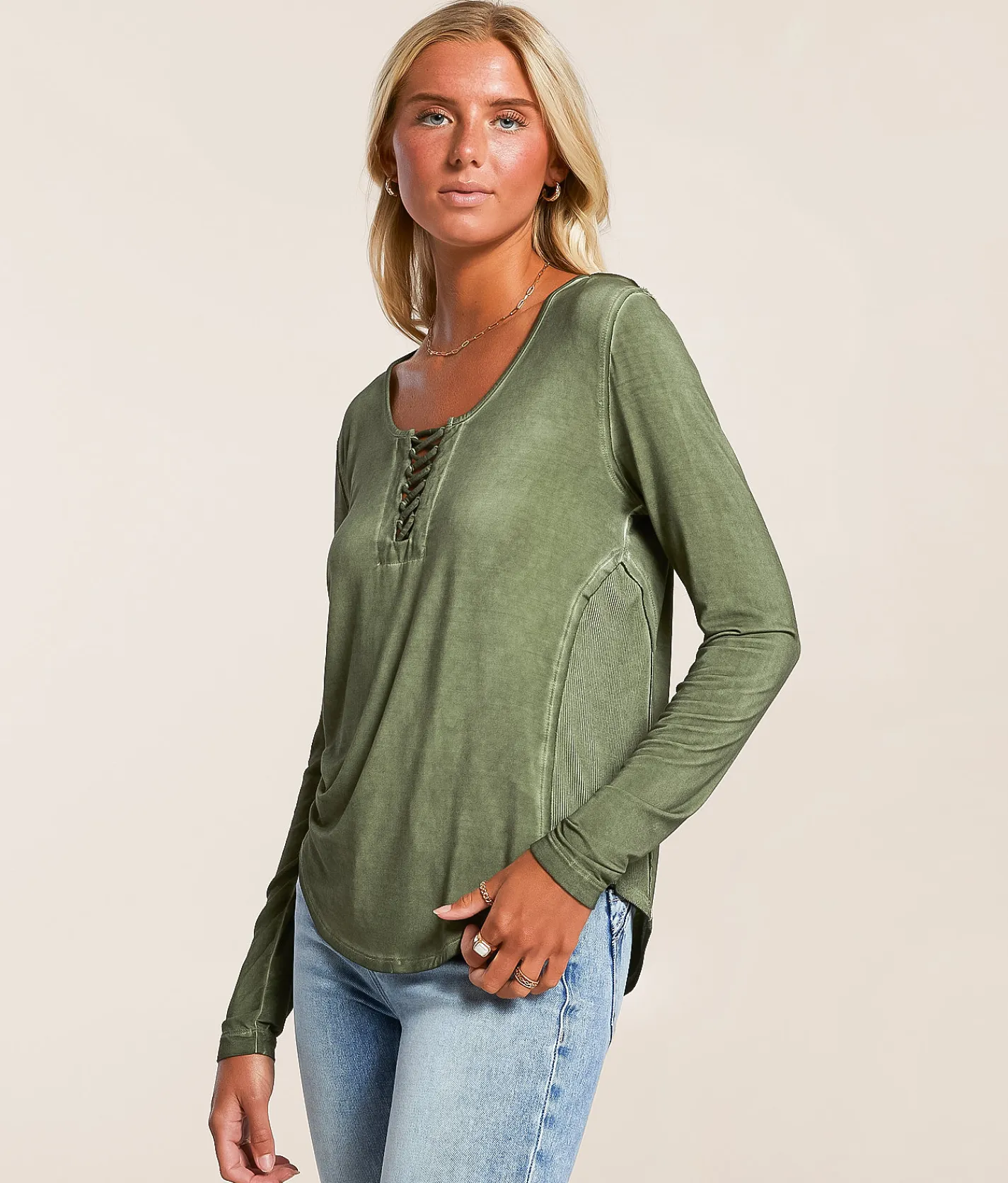 White Crow Ayla Washed Top Clover