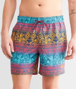 Bottoms|Swimwear | Sullen Azteca Beach Club Swim Trunks Multi