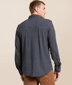 Gentry County Aztec Athletic Stretch Shirt Navy Brown Best