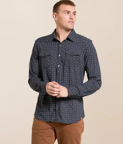 Gentry County Aztec Athletic Stretch Shirt Navy Brown Best