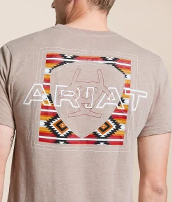 Ariat Aztec Outline T-Shirt Brindle Heather Sale