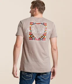Ariat Aztec Outline T-Shirt Brindle Heather Sale