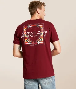 Tops|Graphic T-Shirts | Ariat Aztec Outline T-Shirt Cabernet