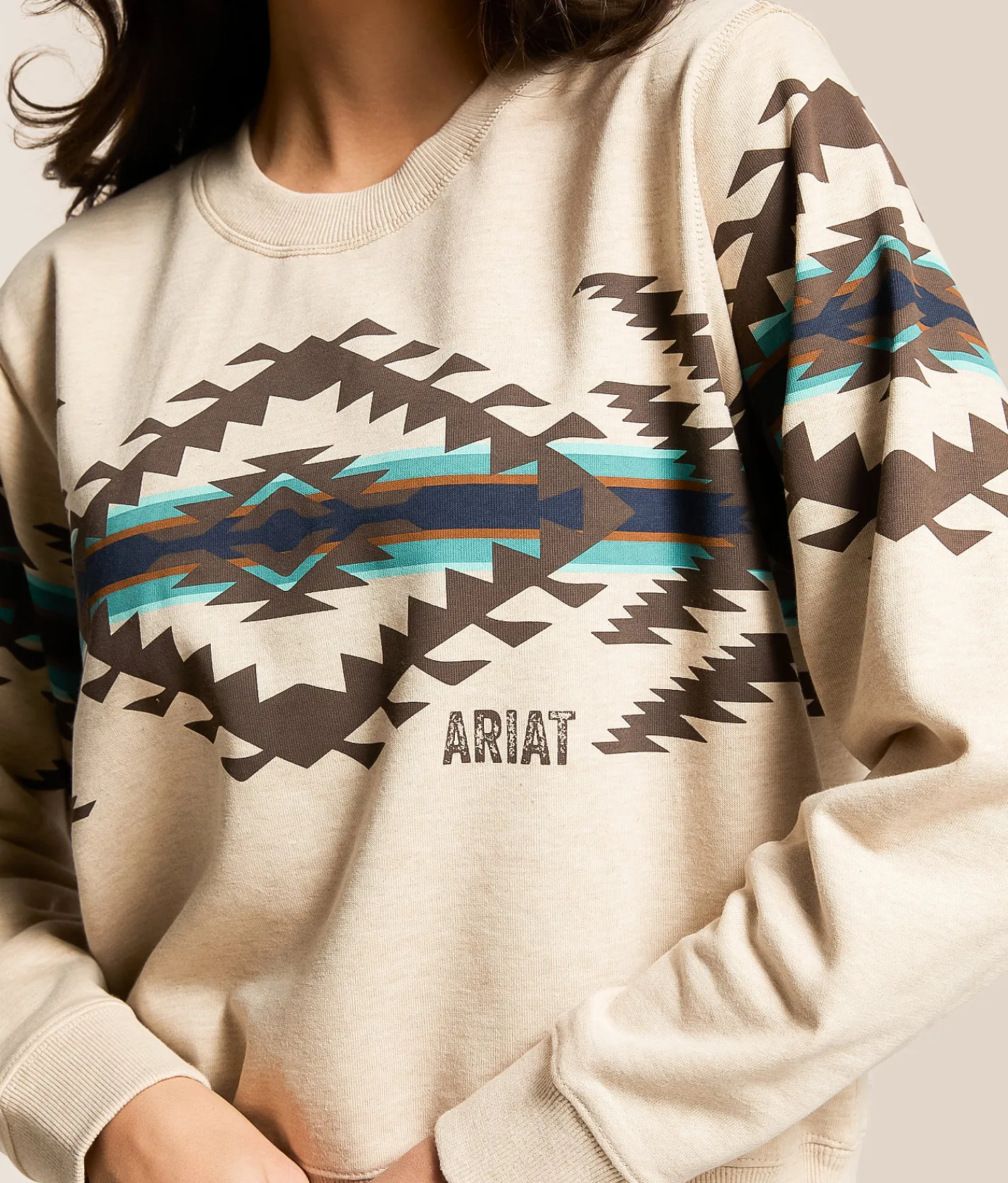 Tops | Ariat Aztec Pullover Oatmeal Heather
