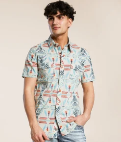 Rock & Roll Denim Aztec Stretch Shirt Natural Online