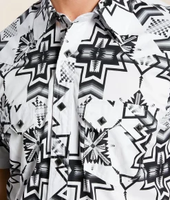Tops | Rock & Roll Denim Aztec Stretch Shirt Black