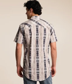Rock & Roll Denim Aztec Stretch Shirt Black Clearance
